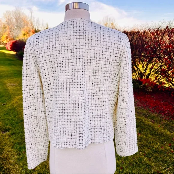 Banana Republic Factory BOUCLÉ MOTO IVORY PETITE JACKET - Picture 11 of 16